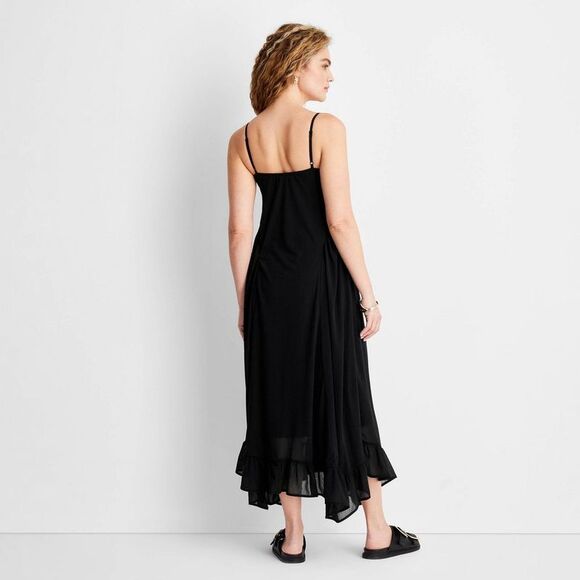 Future Collective - Women's Flutter Hem Maxi Dress - Future Collective Black - Picture 2 of 3